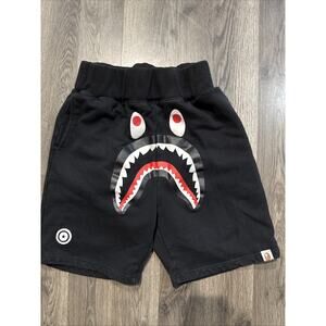 BAPE Shark Sweat Shorts Black A Bathing Ape Youth Extra Large
